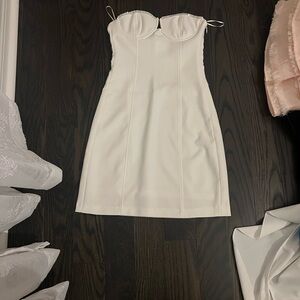 Zara White Strapless Bustier Mini Dress